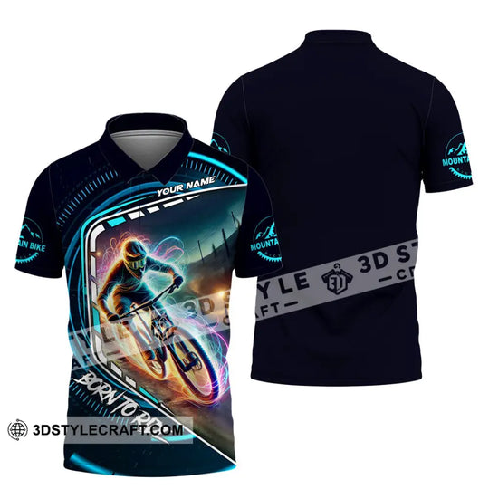 Man Shirt, Custom Name Mountain Biker Shirt, Mountain Bike Lover Hoodie Shirt Polo Long Sleeve Shirt style option 4