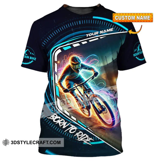 Man Shirt, Custom Name Mountain Biker Shirt, Mountain Bike Lover Hoodie Shirt Polo Long Sleeve Shirt style option 1