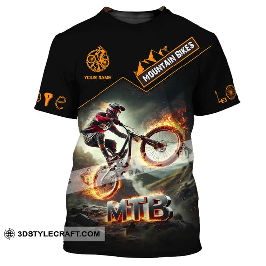 Man Shirt, Custom Name Mountain Biker Shirt, Mountain Bike Lover Hoodie Shirt Polo Long Sleeve Shirt style option 2