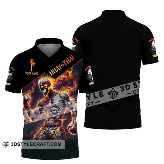 Man Shirt, Custom Name Muay Thai Shirt, Muay Thai Hoodie Polo Long Sleeve Shirt style option 4