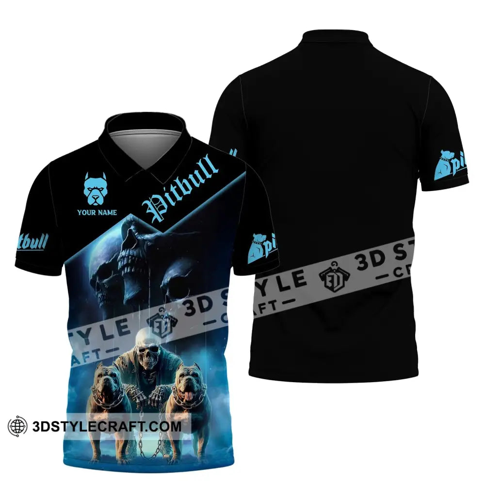 Man Shirt Custom Name Pitbull Lover Gift Hoodie Long Sleeve Polo / S T-Shirt