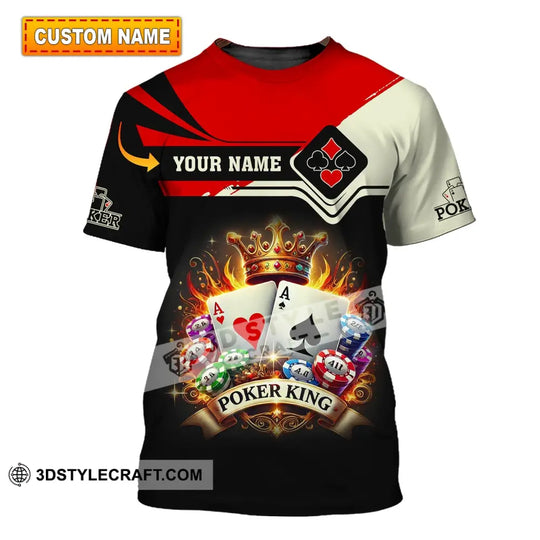 Man Shirt, Custom Name Poker Shirt, Poker King T-Shirt Hoodie Long Sleeve Shirt, Casino Shirt style option 1