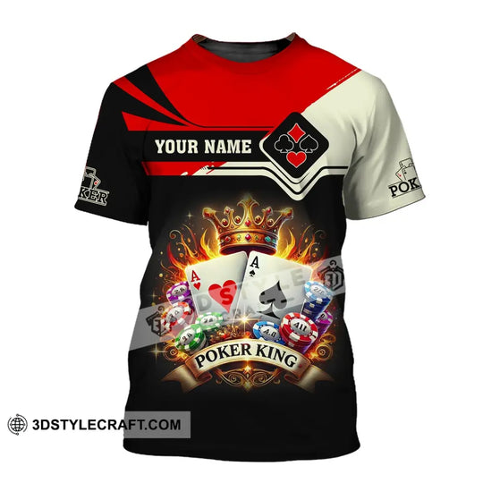 Man Shirt, Custom Name Poker Shirt, Poker King T-Shirt Hoodie Long Sleeve Shirt, Casino Shirt style option 2