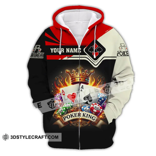 Man Shirt, Custom Name Poker Shirt, Poker King T-Shirt Hoodie Long Sleeve Shirt, Casino Shirt style option 3