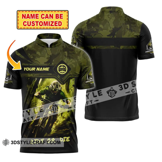 Man Shirt, Custom Name Polo Shirt for Mountain Bike Lover, Mountain Bike Gift, Mountain Bike Hoodie Long Sleeve Shirt style option 1