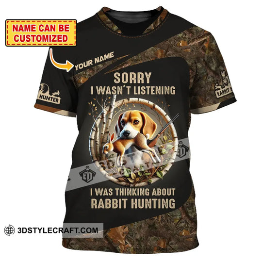 Man Shirt, Custom Name Rabbit Hunter Shirt, Rabbit Hunting T-Shirt Hoodie Long Sleeve Shirt style option 1