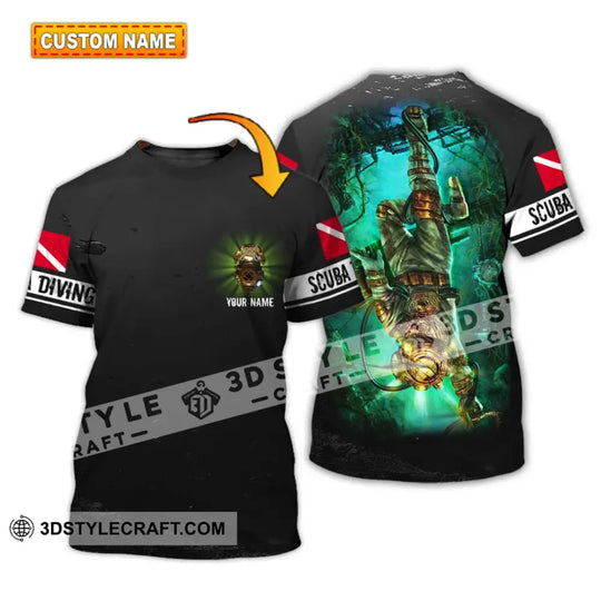 Man Shirt - Custom Name T-Shirt - Scuba Diving Deep Ocean Clothing style option 1