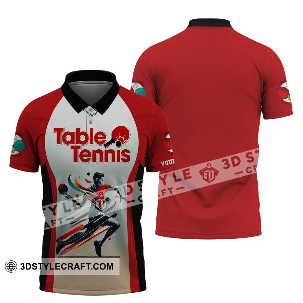 Man Shirt Custom Name Table Tennis Polo Long Sleeve Gift For Lover / S T-Shirt