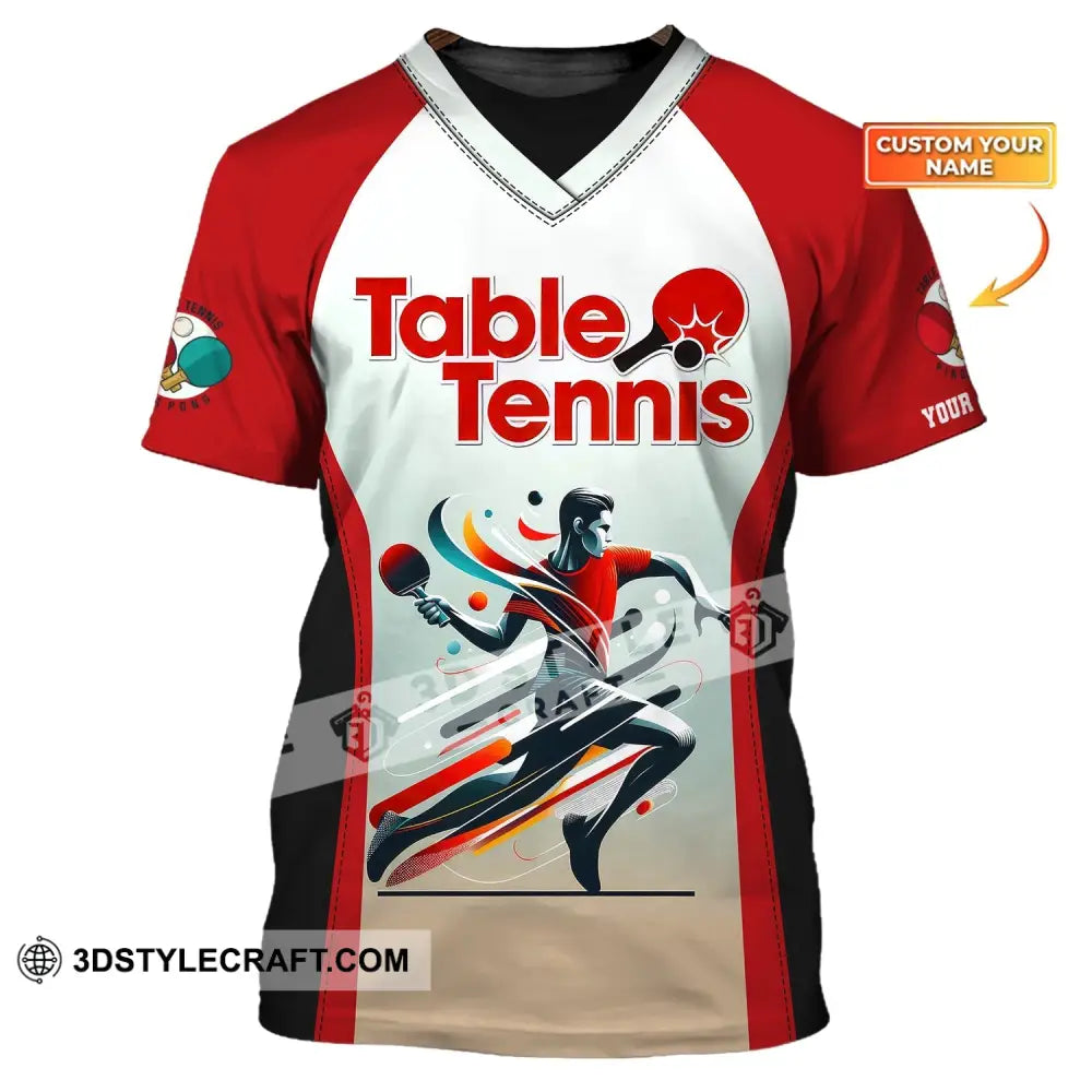 Man Shirt Custom Name Table Tennis Polo Long Sleeve Gift For Lover T-Shirt