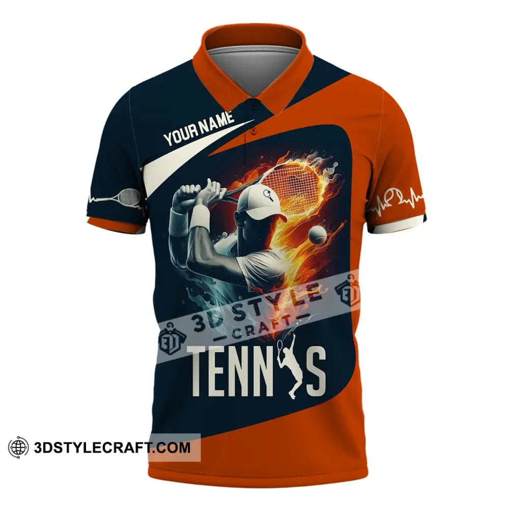 Man Shirt Custom Name Tennis Player Hoodie Polo Long Sleeve / S T-Shirt