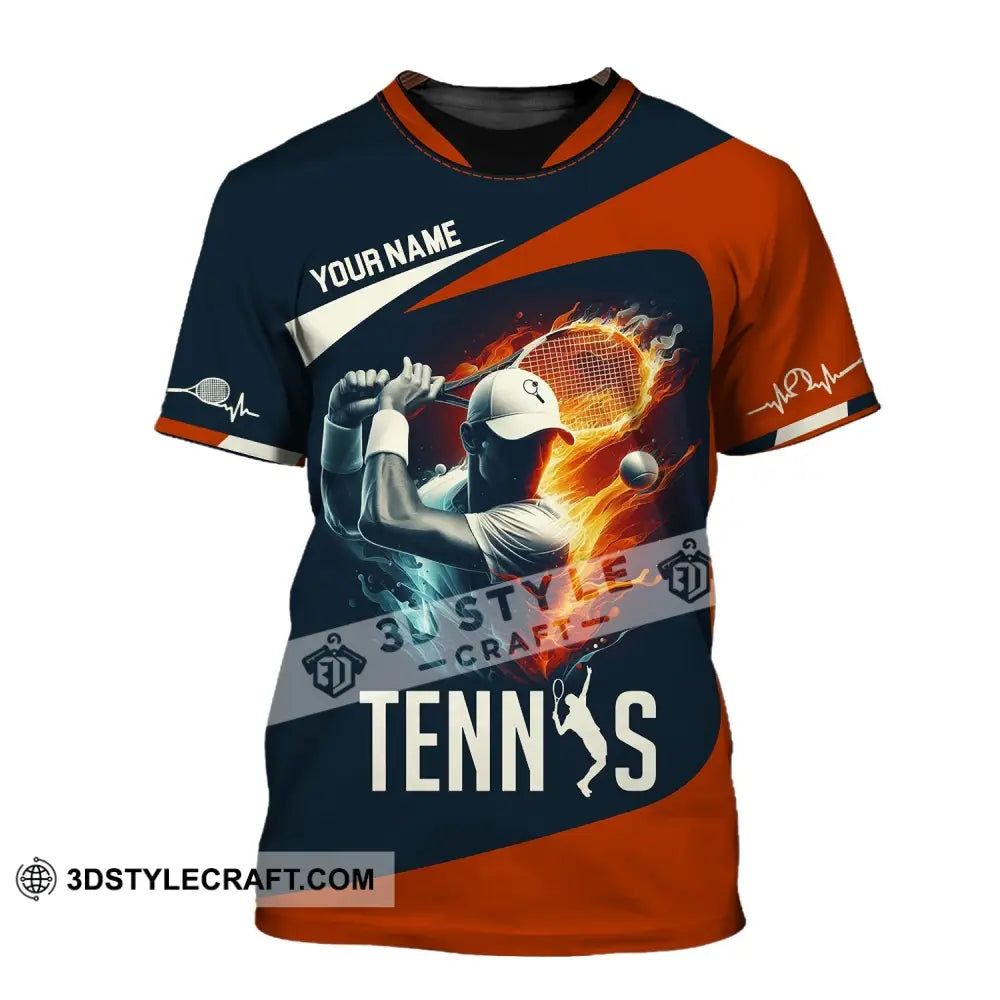 Man Shirt Custom Name Tennis Player Hoodie Polo Long Sleeve T-Shirt / S