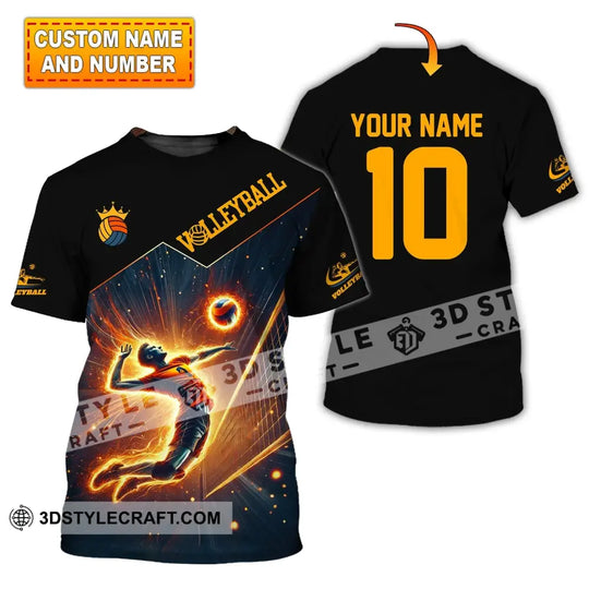Man Shirt, Custom Name Volleyball T-Shirt, Volleyball Hoodie Long Sleeve Shirt style option 1