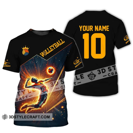 Man Shirt, Custom Name Volleyball T-Shirt, Volleyball Hoodie Long Sleeve Shirt style option 2