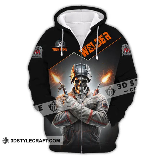 Man Shirt, Custom Name Welder Shirt, Welder Hoodie Polo Long Sleeve Shirt style option 3
