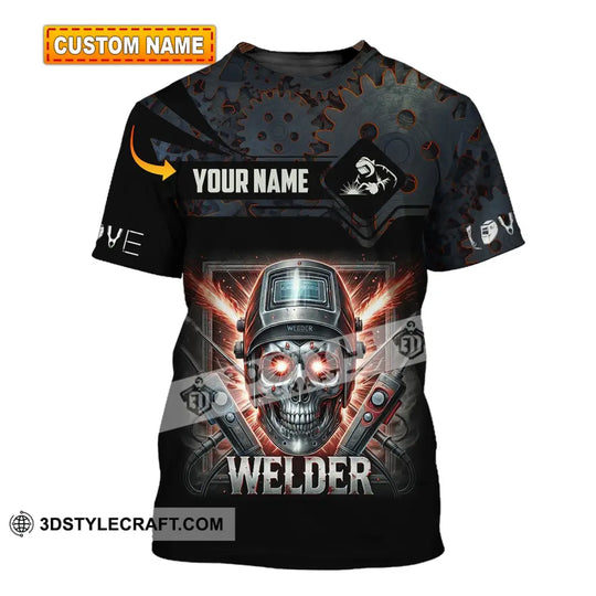 Man Shirt, Custom Name Welder Shirt, Welder Polo Shirt Hoodie Long Sleeve style option 1