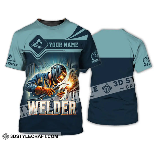 Man Shirt, Custom Name Welder Shirt, Welder Polo Long Sleeve Shirt, Gift for Welder style option 2