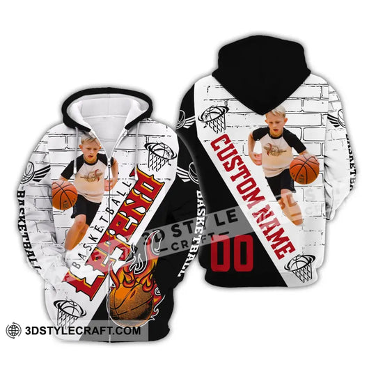 Man Shirt, Custom Photo Name and Number Basketball T-Shirt, Basketball Legend, Gift for Basketball Player style option 3