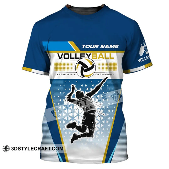 Man Shirt, Custom Volleyball Shirt, Leave It All On The Court, T-Shirt for Volleyball Team, Gift for Volleyball Players style option 2