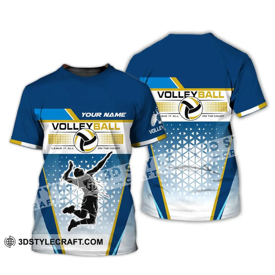Man Shirt, Custom Volleyball Shirt, Leave It All On The Court, T-Shirt for Volleyball Team, Gift for Volleyball Players style option 3