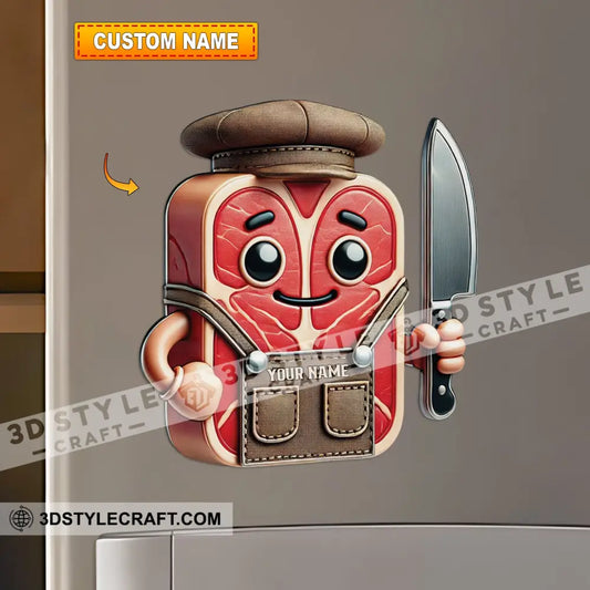 Meaty Custom Name - Personalized Fridge Magnet 3.54’’ / 1 Piece