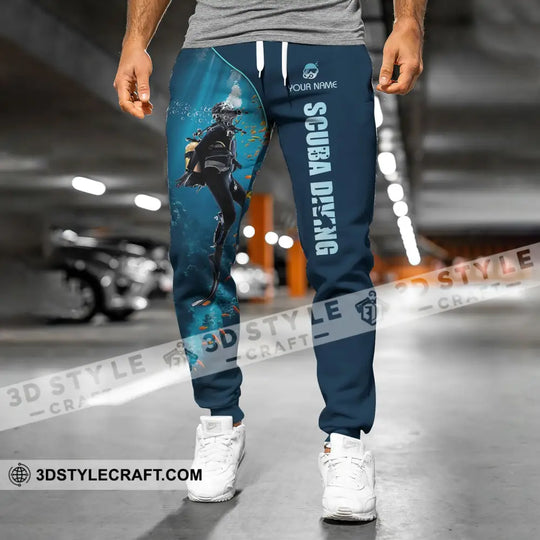 Men Pants - Custom Text Pants, Scuba Diving Lover Pants style option 3
