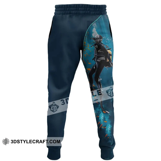 Men Pants - Custom Text Pants, Scuba Diving Lover Pants style option 4