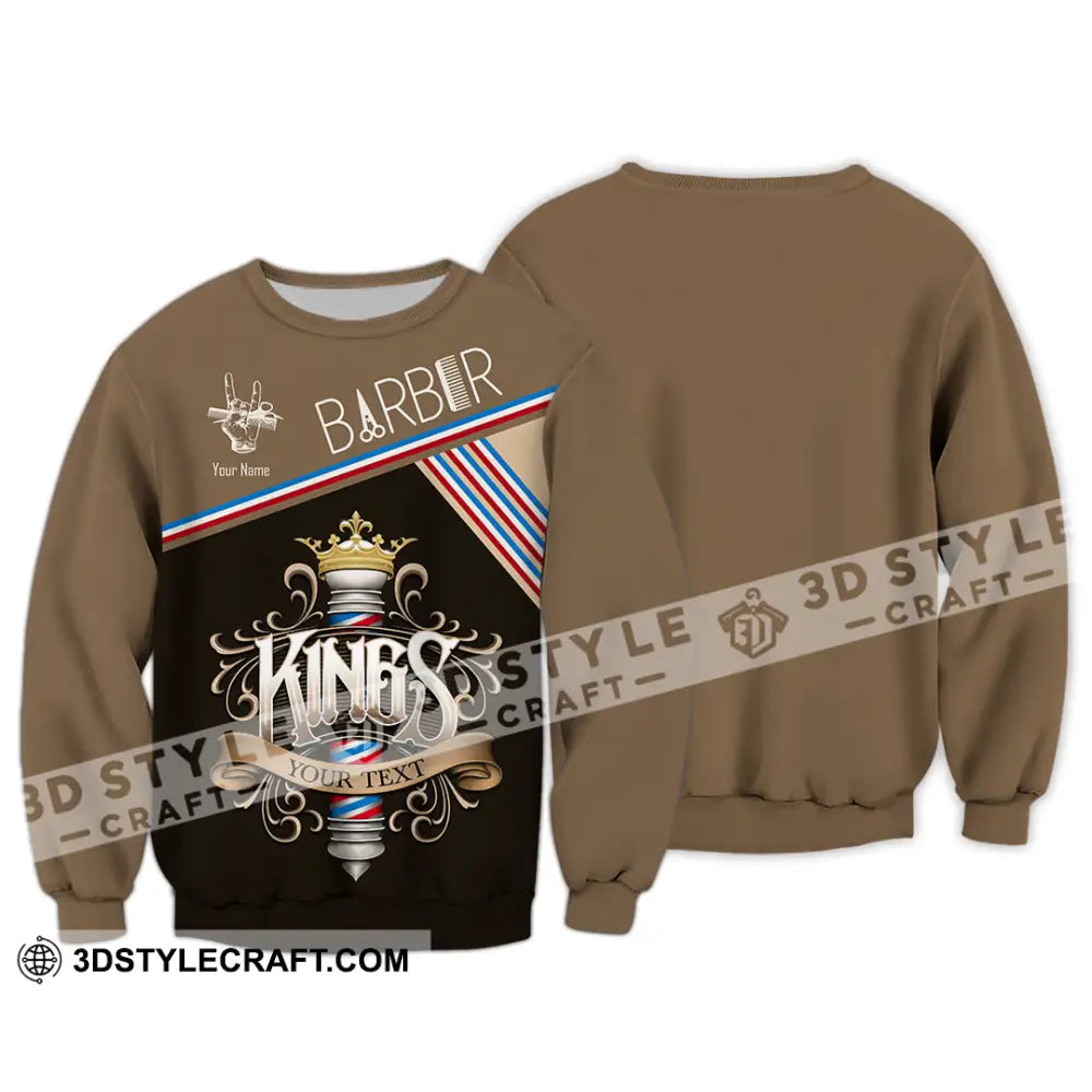 Men Shirt Custom Barber Kings Shirt Long Sleeve / S T shirt