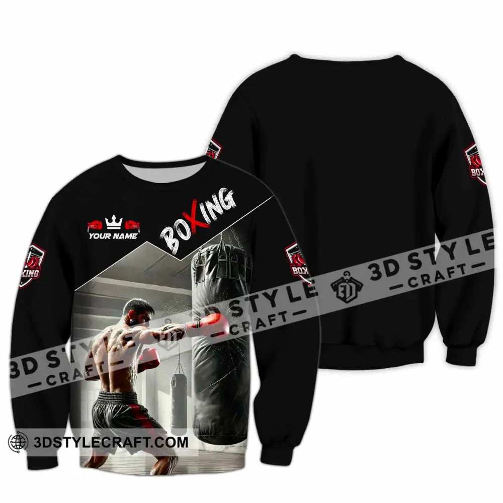 Men Shirt - Custom Boxing Strong Man Shirt Long Sleeve / S T-shirt