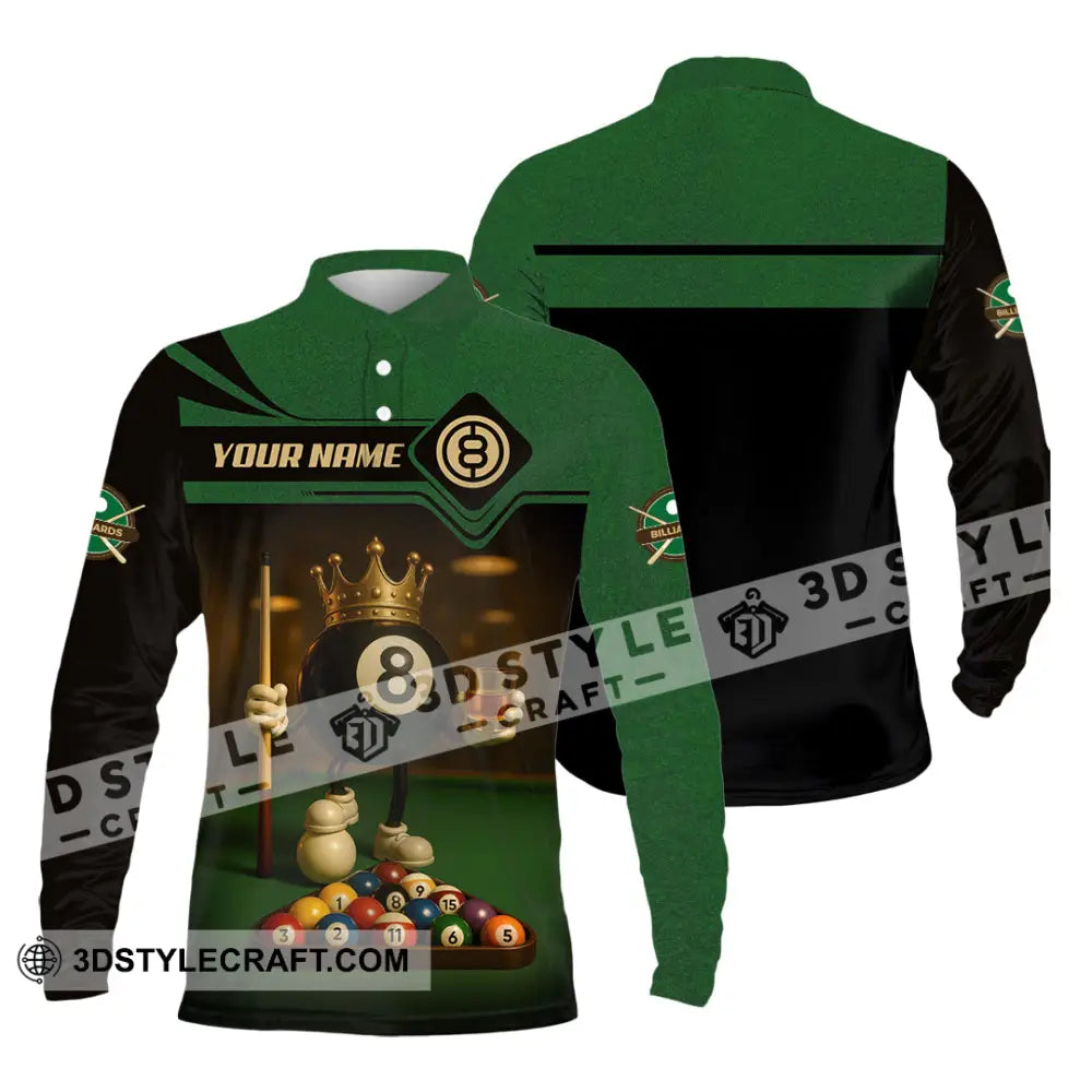 Men Shirt - Custom Kings Of Billiards Shirt Long Sleeve Polo / S T-shirt