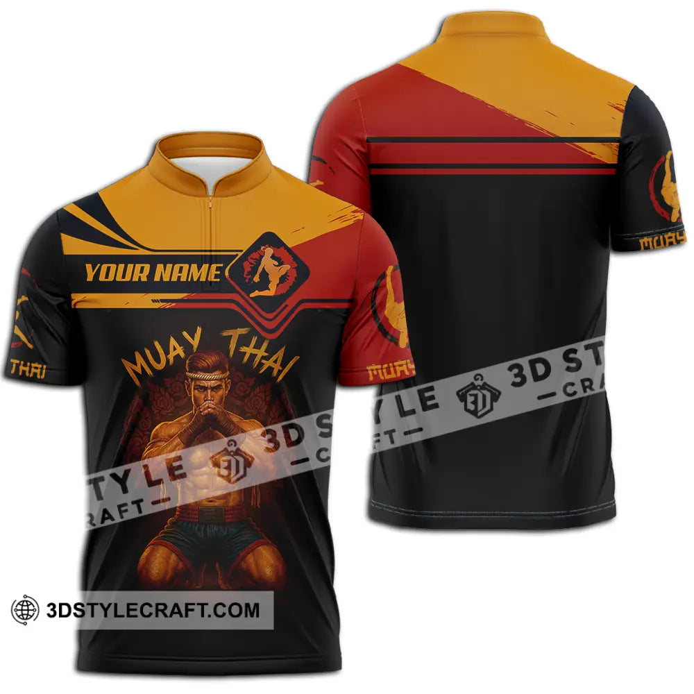Men Shirt - Custom Let’s Fight Muay Thai Sport Shirt Zipper Polo Shirt / S T-shirt