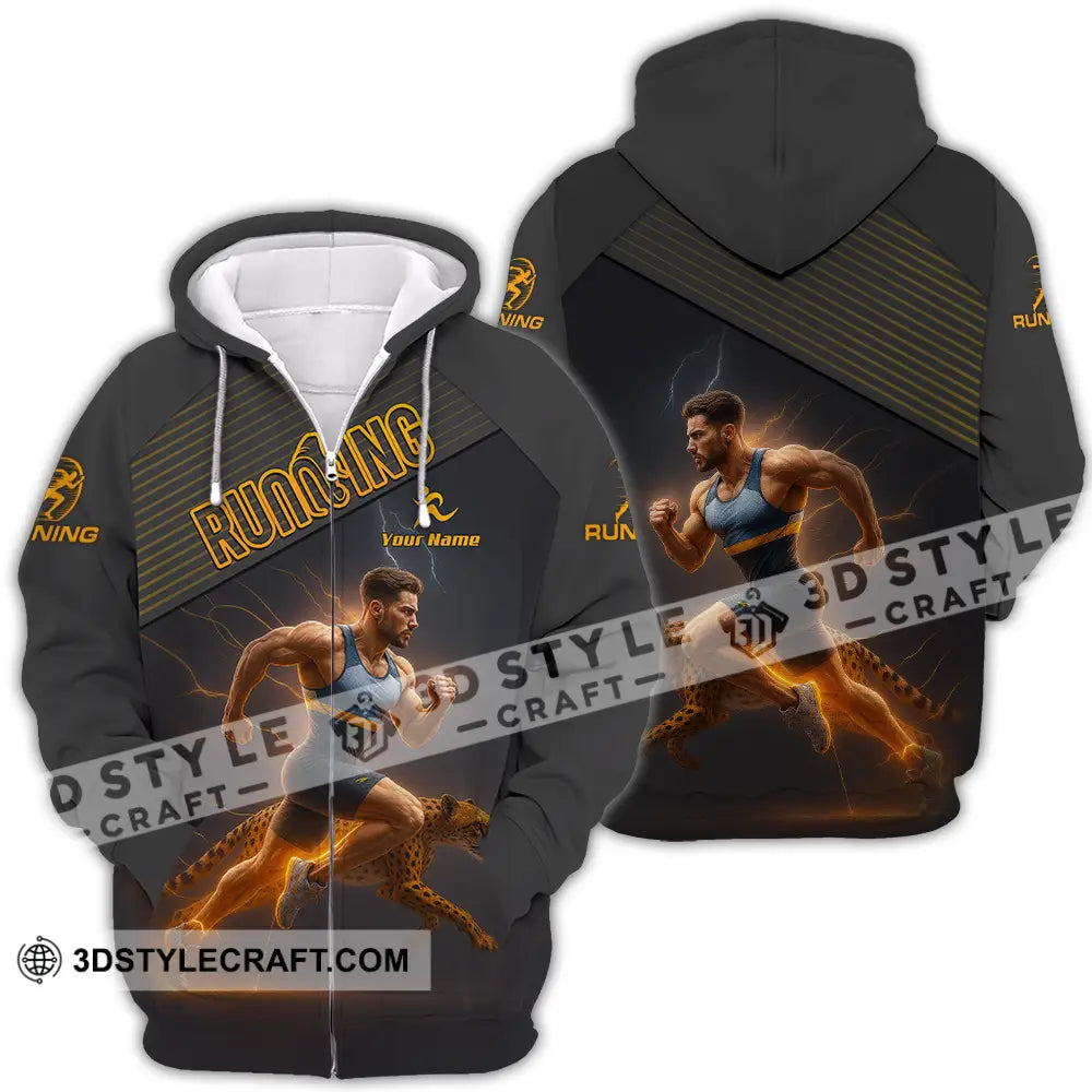 Men Shirt - Custom Man Running Shirt Zipper Hoodie / S T-shirt