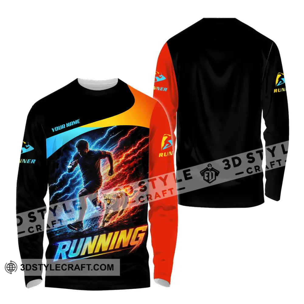 Men Shirt - Custom Running Shirt - Long Sleeve Shirt / S - T-shirt