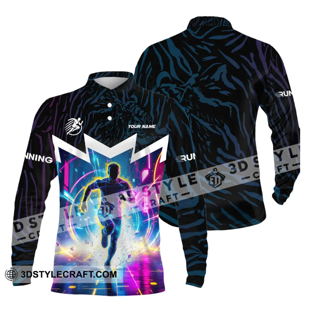 Men Shirt Custom Running Love Runner Shirt Long Sleeve Polo / S T shirt