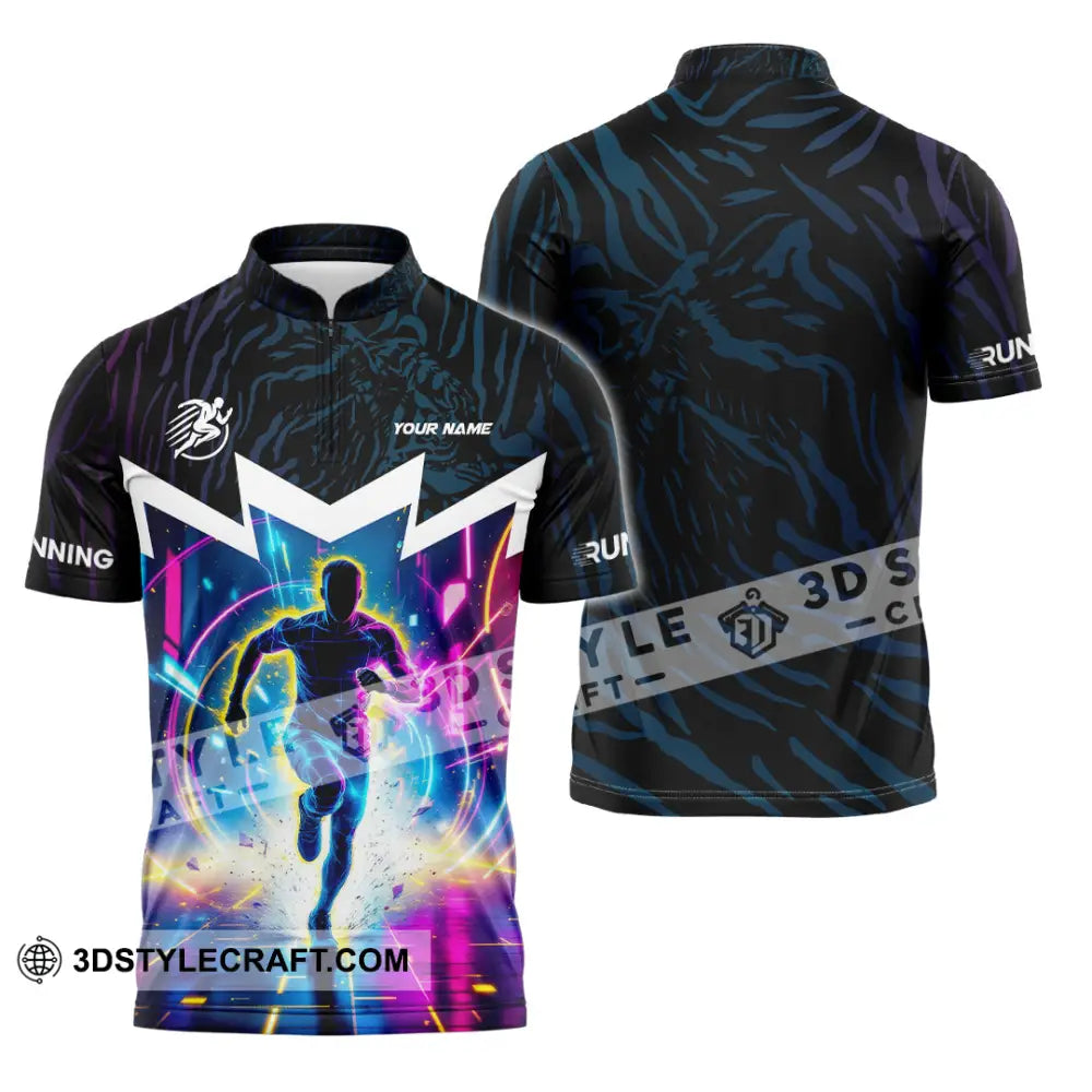 Men Shirt Custom Running Love Runner Shirt Zipper Polo Shirt / S T shirt