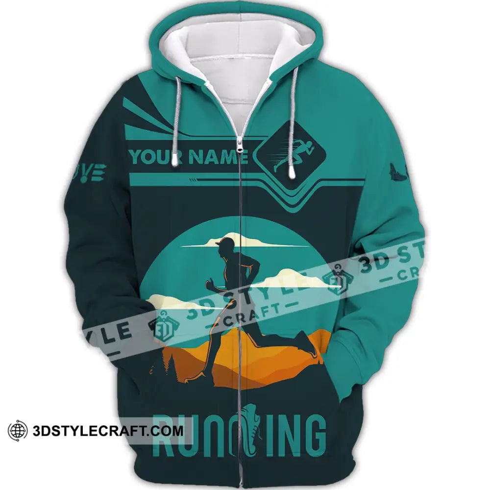Men Shirt - Custom Running Lover Love Running Shirt Zipper Hoodie / S T-shirt