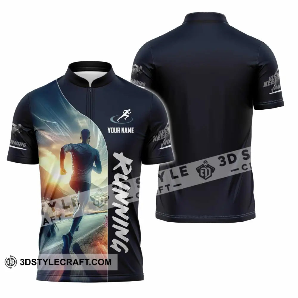 Men Shirt - Custom Running Lover Shirt Zipper Polo Shirt / S T-shirt