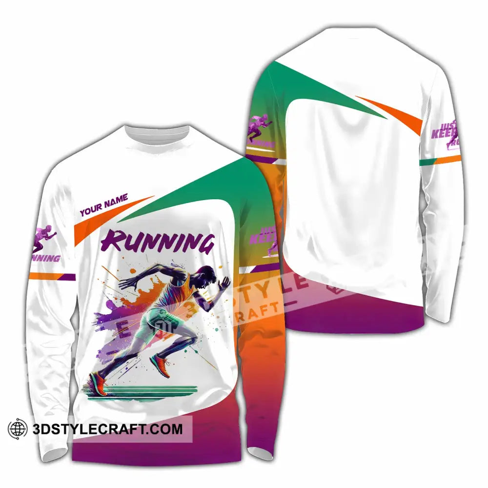Men Shirt - Custom Running Man Runner Shirt Long Sleeve Shirt / S T-shirt