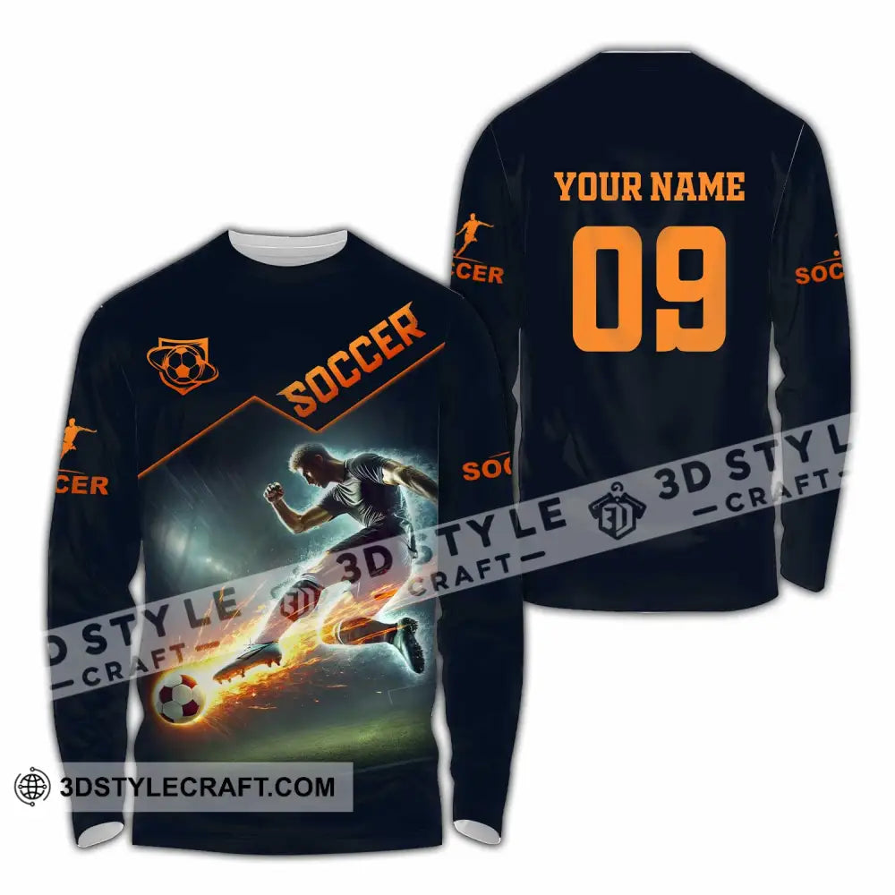 Men Shirt - Custom Soccer Man Soccer Player Shirt Long Sleeve Shirt / S T-shirt