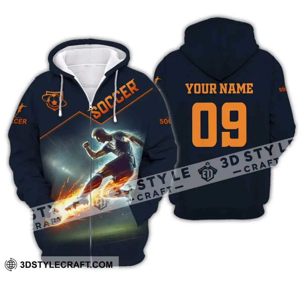 Men Shirt - Custom Soccer Man Soccer Player Shirt Zipper Hoodie / S T-shirt