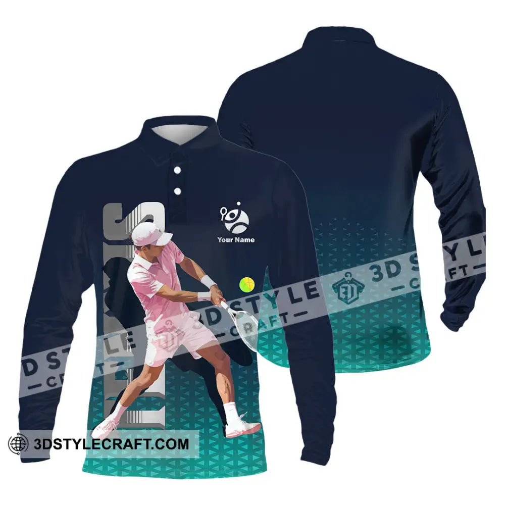 Men Shirt - Custom Tennis 3D Shirt Long Sleeve Polo / S T-shirt