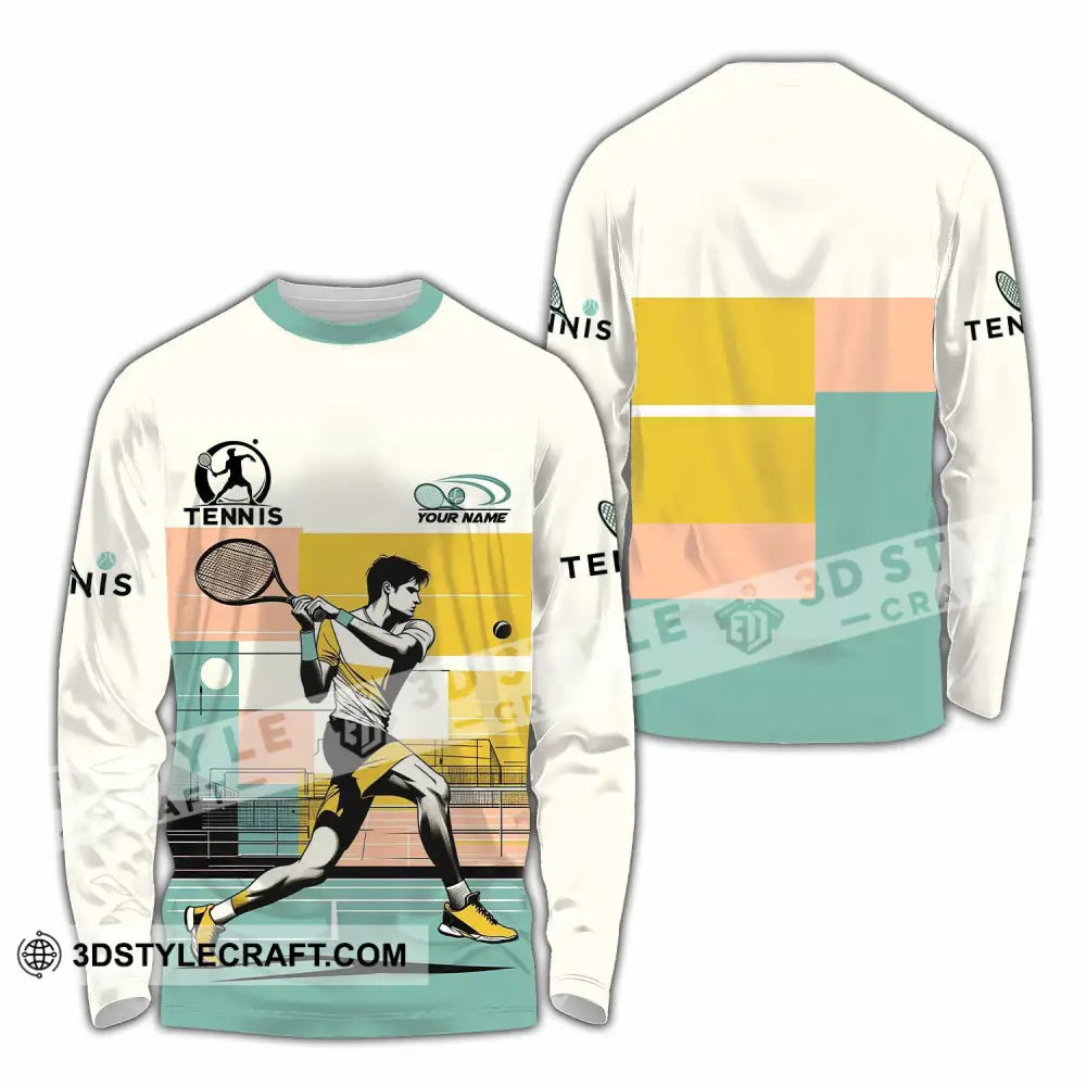 Men Shirt Custom Tennis Sport Shirt Long Sleeve Shirt / S T shirt