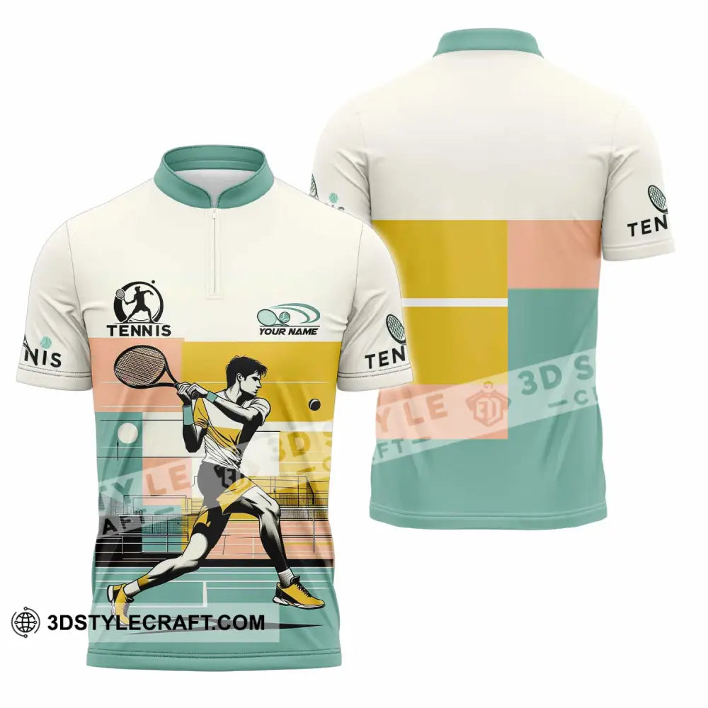 Men Shirt Custom Tennis Sport Shirt Zipper Polo Shirt / S T shirt