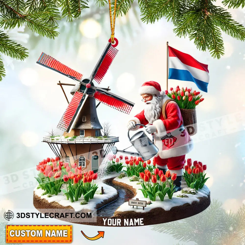 Merry Christmas Netherlands Home Decor Ornament Personalized 3.54’’ / 1