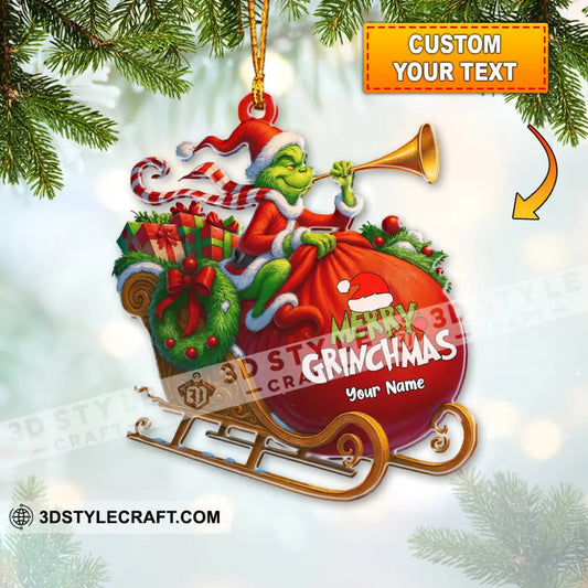 Merry Grinchmas Home Decor Christmas Ornament Personalized Ornament 3.54’’ / 1 Ornament Ornament