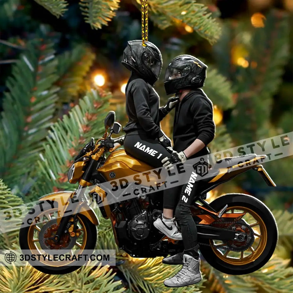 Motorbike Couple Home Decor Christmas Ornament Personalized Ornament Ornament