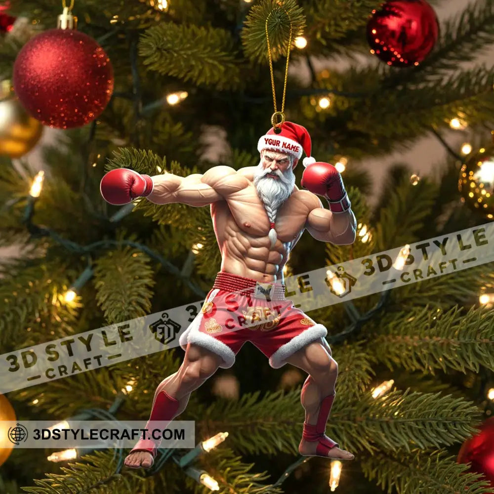 Muay Thai Santa Home Decor Christmas Ornament Personalized Ornament Ornament