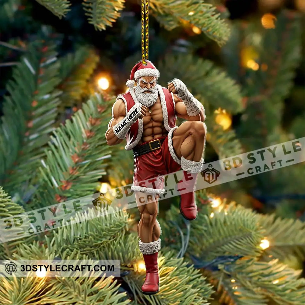 Muay Thai Santa Home Decor Christmas Ornament Personalized Ornament Ornament