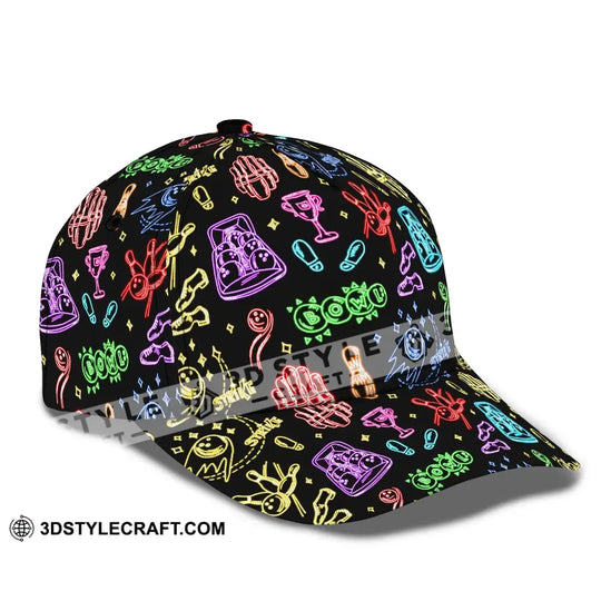 Personalized Cap, Customized Bowling Strike Ne-on Classic Cap style option 3