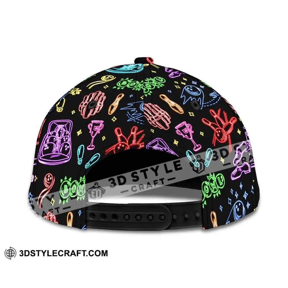 Personalized Cap Customized Bowling Strike Ne-on Classic Cap CLASSIC CAP / UNIVERSAL FIT Cap