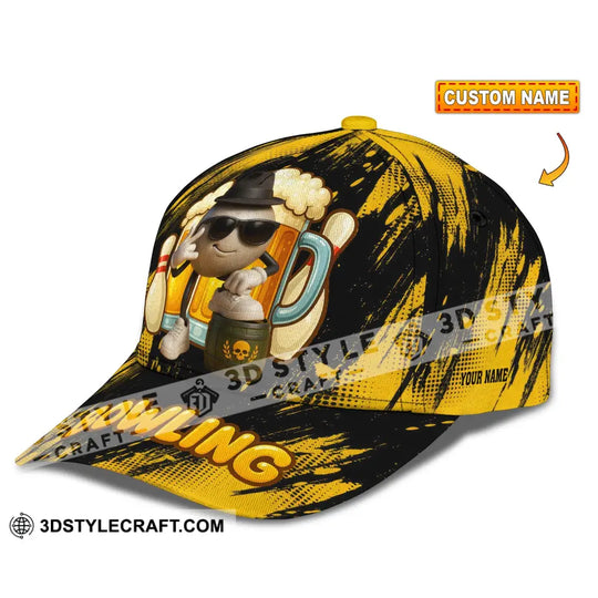 Personalized Cap - Customized Classic Cap Bowling And Beer style option 1